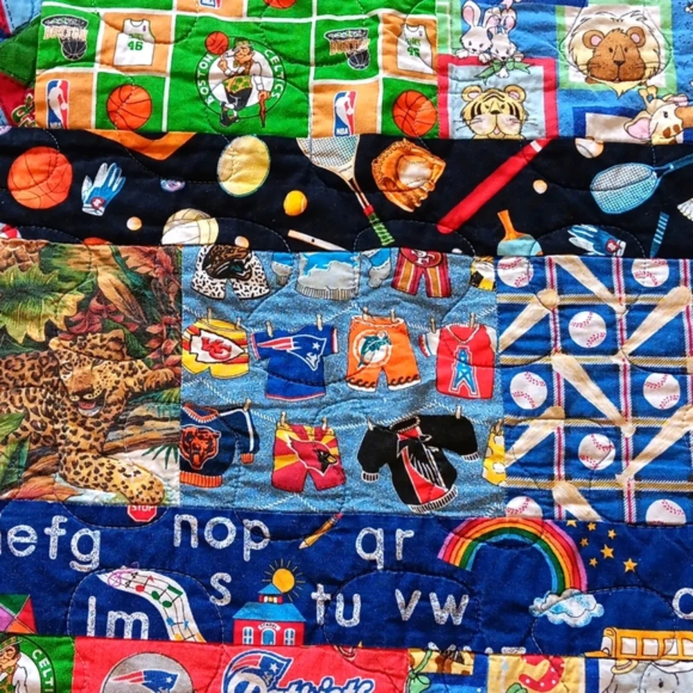 Sports Quilt Patriots Celtics & Spiderman